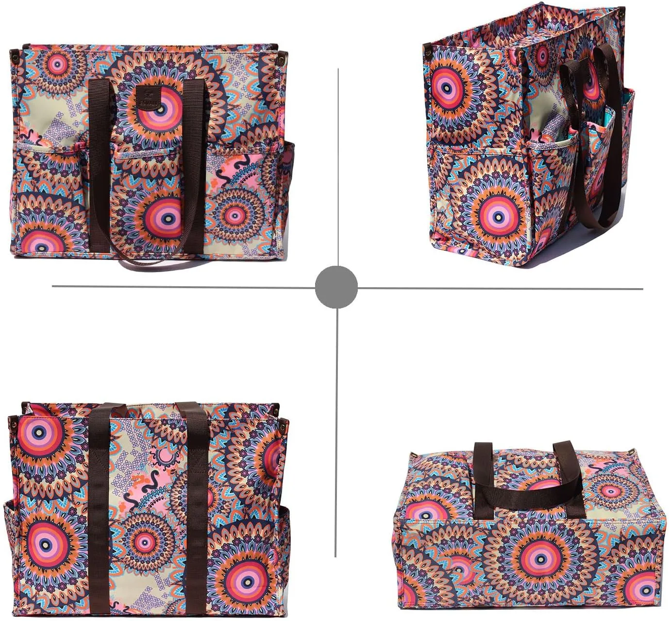 ESVAN Utility Tote Bag with Zip Top Waterproof Teacher Tote Bag for Teacher Work Women Beach