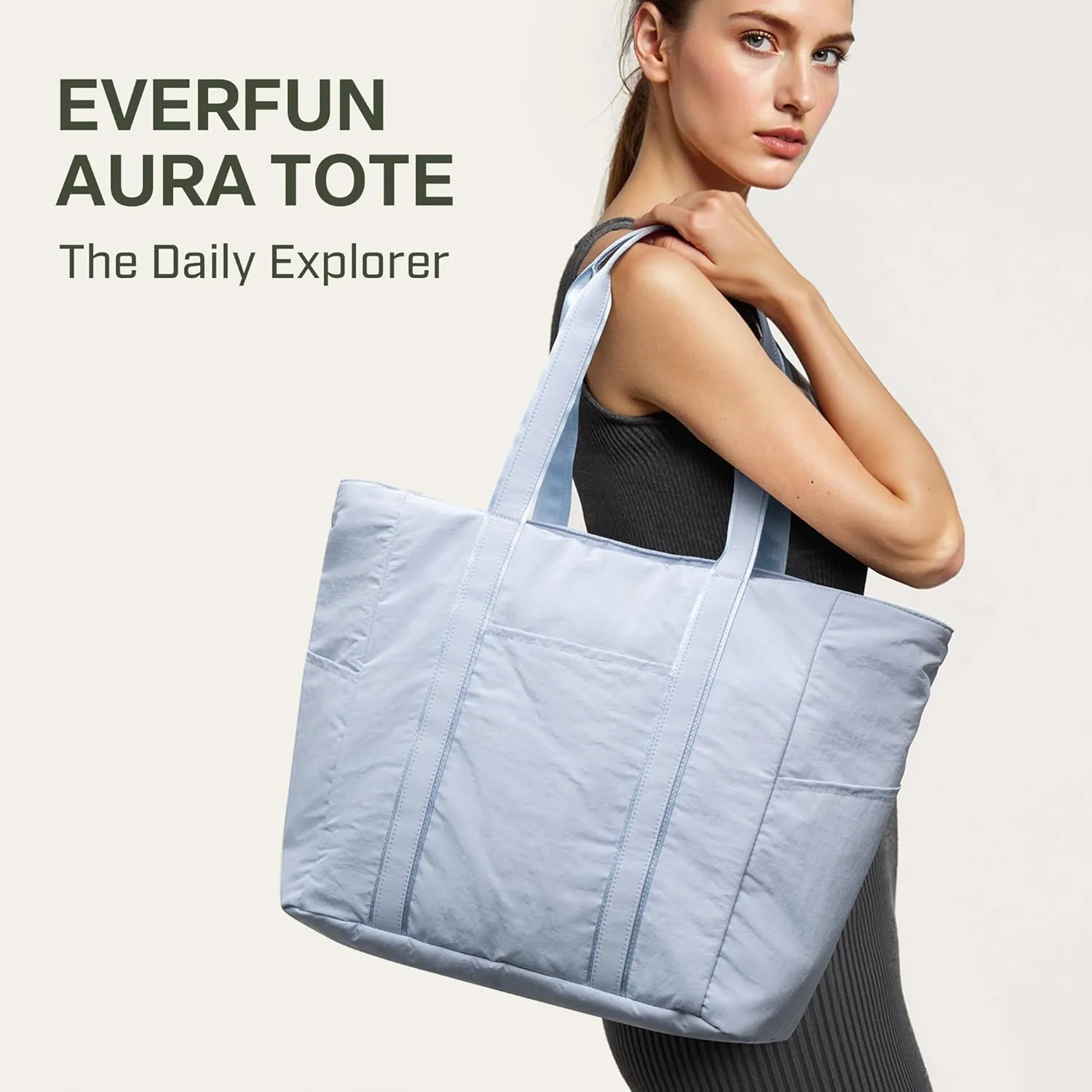 Everfun Large Tote Bag for Women, Gym Tote with Wet Compartment for Daily Yoga, Laptop Work Bag, Travel, Weekend, Beach