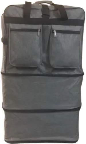 Expandable Lightweight Duffle Bag (40") Rolling wheeled Spinner Suitcase Luggage for Travel and Storage (Gray)