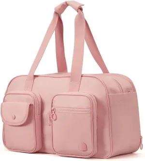 Expandable Travel Duffel Bag, Pink Duffle Bag for Travel with Wet Pocket, Carry on Weekender Bags for Men Women, Water Resistant Gym Duffel Bag Sport Bag
