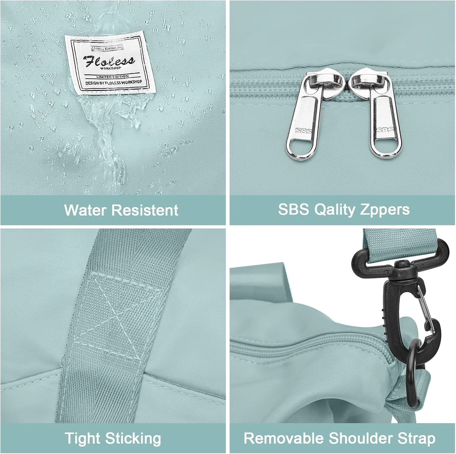 Expandable Travel Duffle Bag for Women Men, Large Gym Bag Travel Tote Bags, Waterproof Carry On Personal Item Bag Airline Approved, Overnight Workout Weekender Bag with Luggage Sleeve, Light Blue