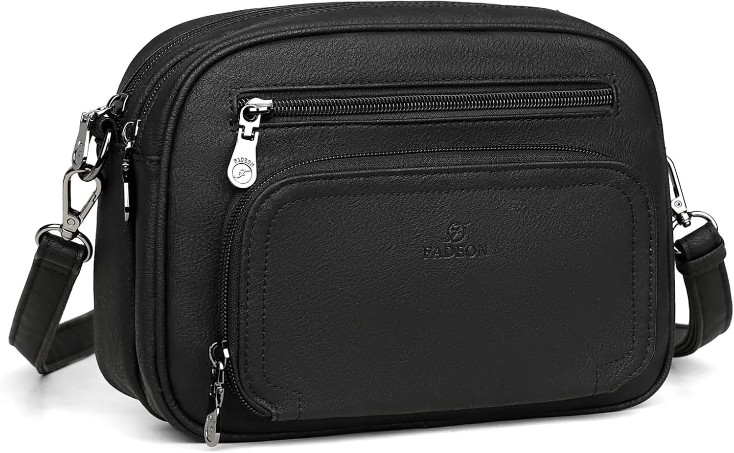 FADEON Crossbody Bags for Women Multi-pocket Leather Crossbody Purses, Designer Shoulder Bag Adjustable Removable Strap