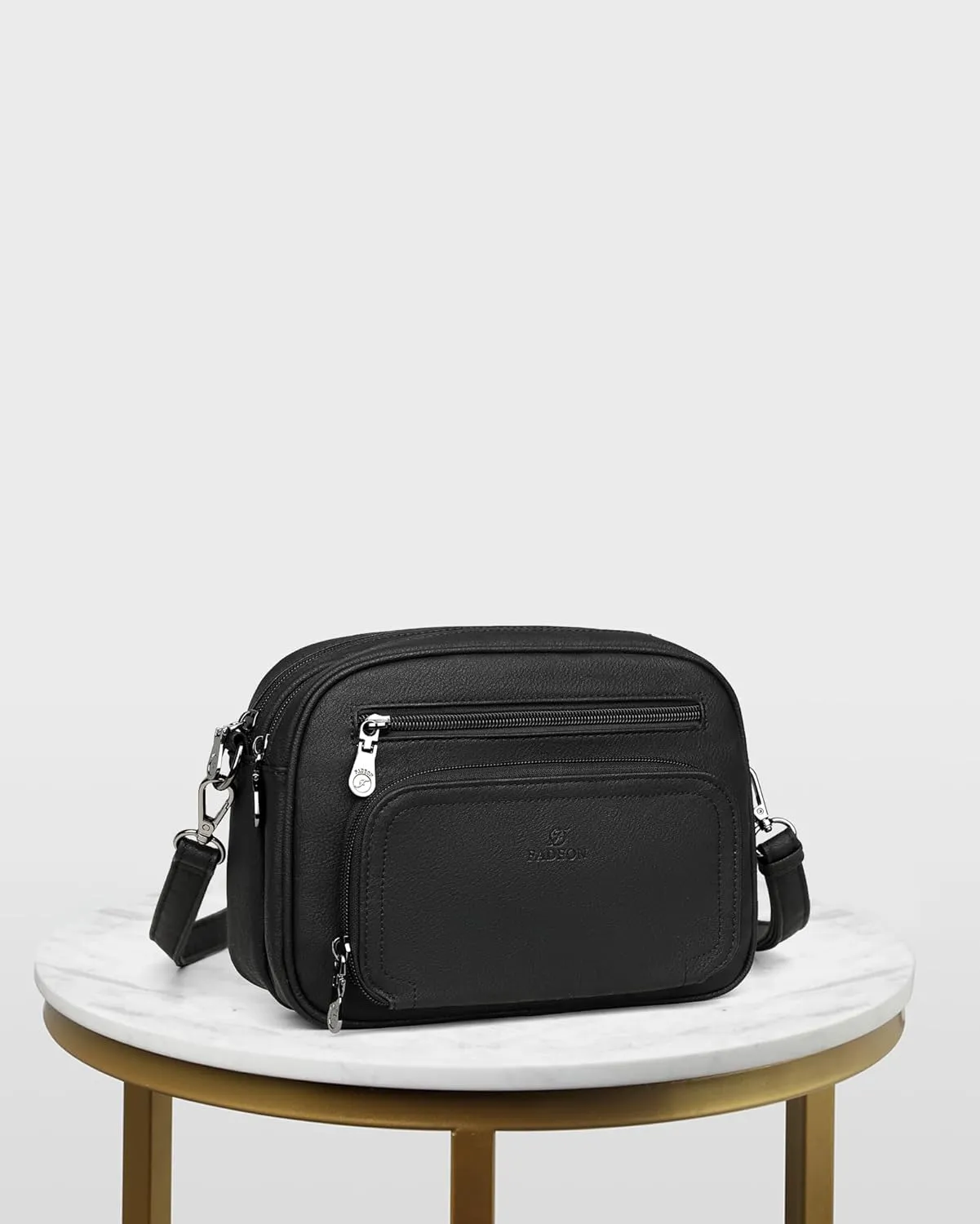 FADEON Crossbody Bags for Women Multi-pocket Leather Crossbody Purses, Designer Shoulder Bag Adjustable Removable Strap
