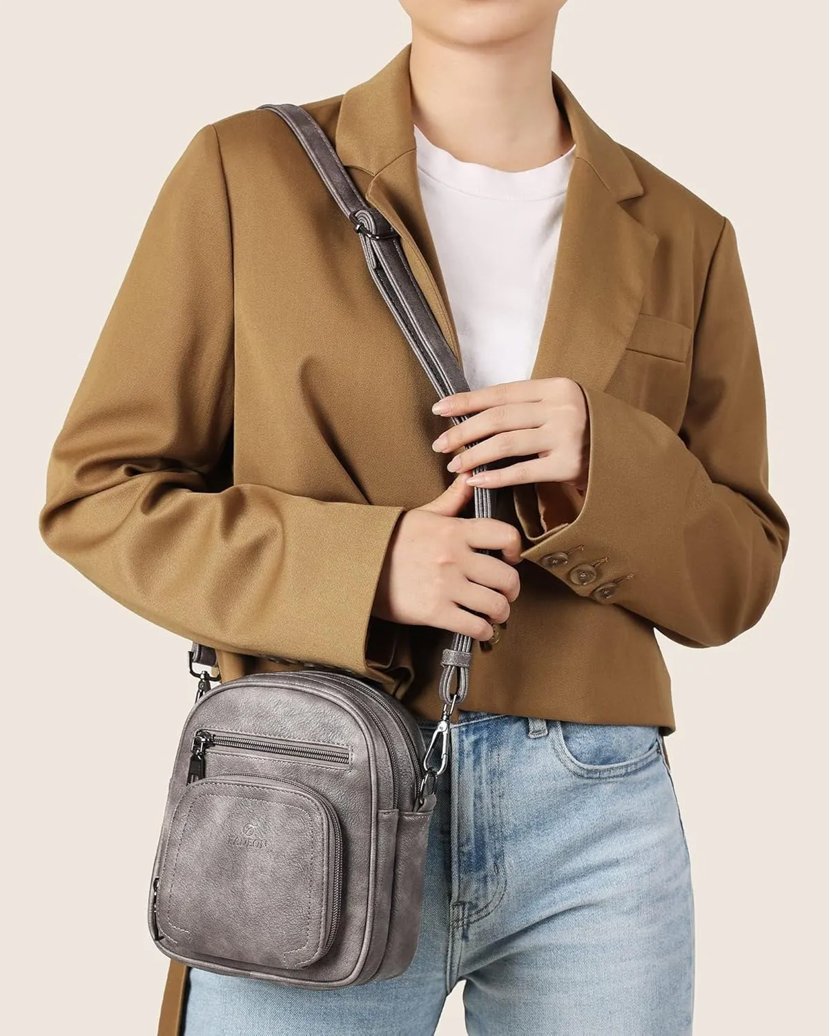 FADEON Small Purses for Women Crossbody Bags, Designer PU Leather Mini Cross Body Purse Travel Shoulder Bag Card Slots