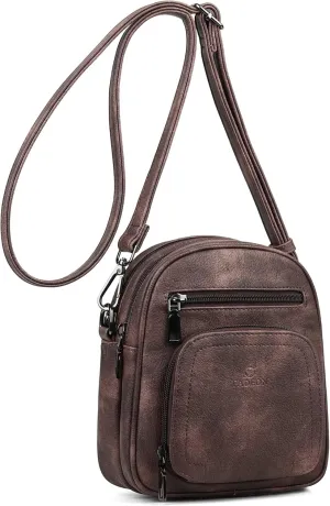 FADEON Small Purses for Women Crossbody Bags, Designer PU Leather Mini Cross Body Purse Travel Shoulder Bag Card Slots