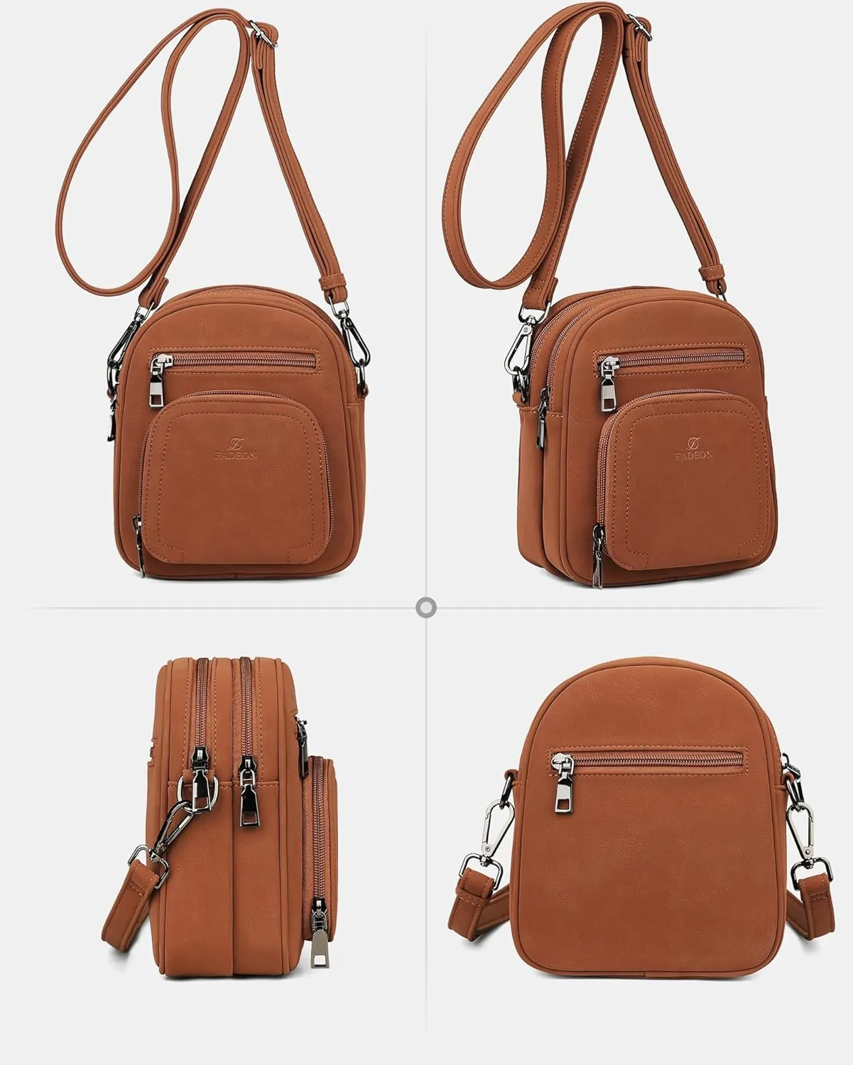FADEON Small Purses for Women Crossbody Bags, Designer PU Leather Mini Cross Body Purse Travel Shoulder Bag Card Slots