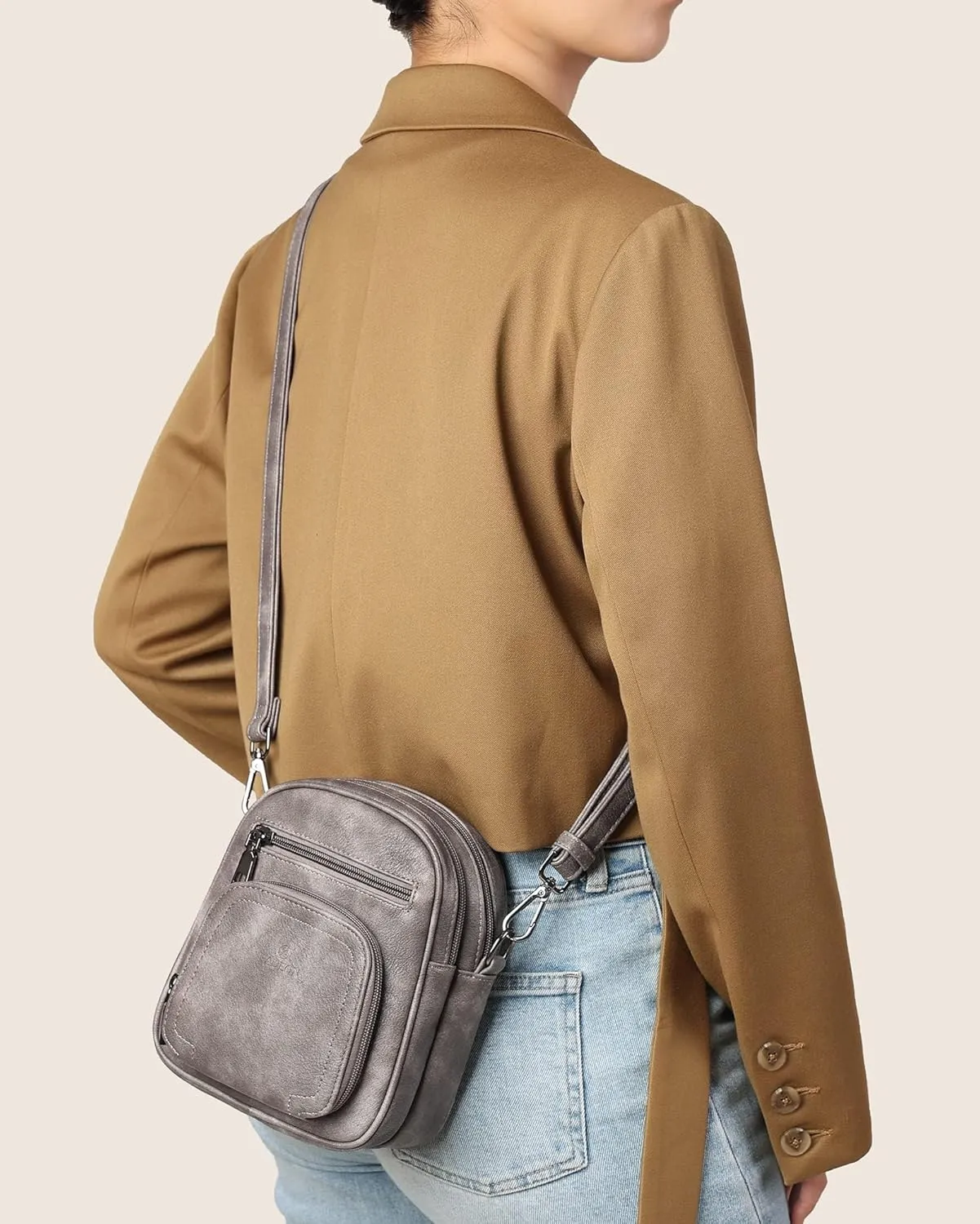 FADEON Small Purses for Women Crossbody Bags, Designer PU Leather Mini Cross Body Purse Travel Shoulder Bag Card Slots