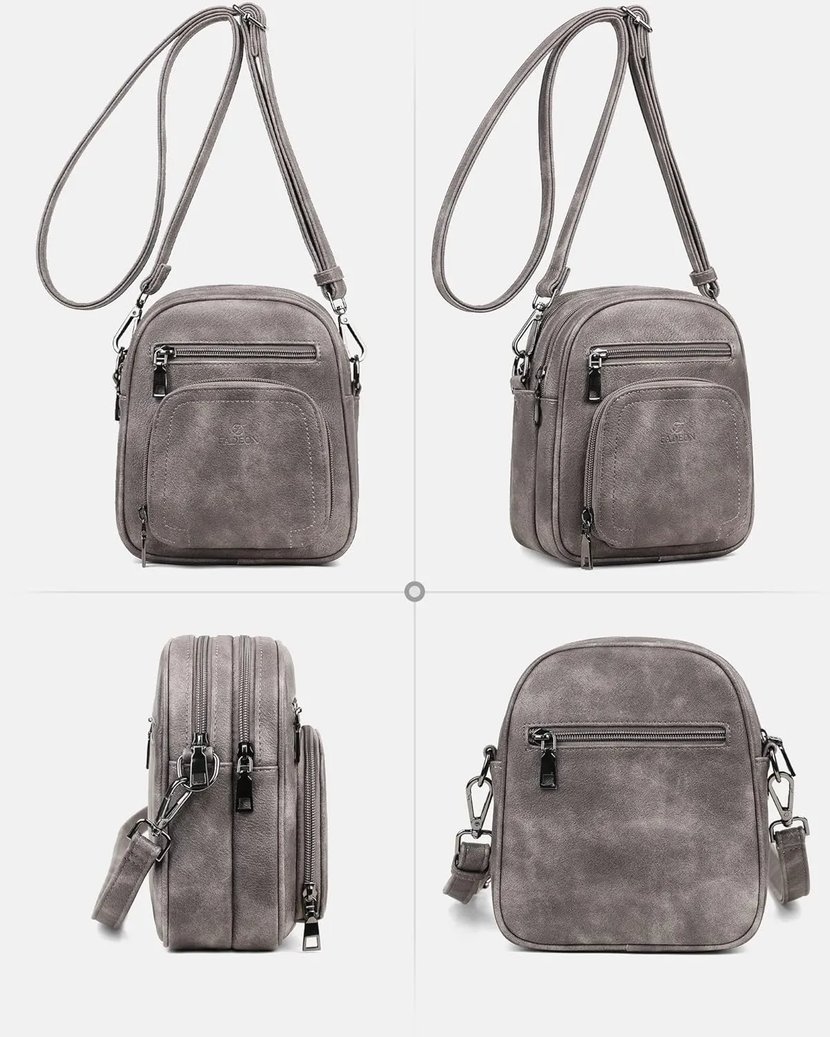 FADEON Small Purses for Women Crossbody Bags, Designer PU Leather Mini Cross Body Purse Travel Shoulder Bag Card Slots