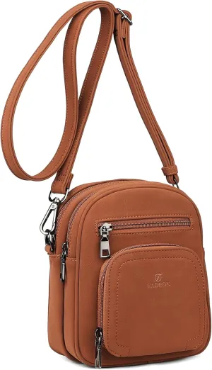 FADEON Small Purses for Women Crossbody Bags, Designer PU Leather Mini Cross Body Purse Travel Shoulder Bag Card Slots