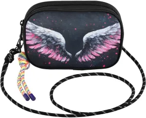 Fantasy Wings Black Crossbody Bags for Women Cell Phone Purses Women's Shoulder Handbag Wallet Purse with Rope Pendant