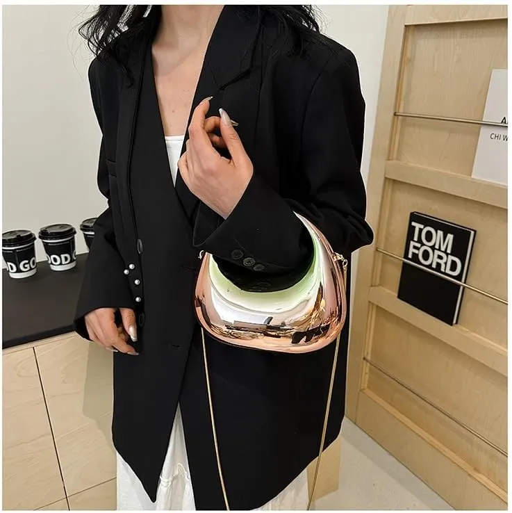 Fashion Handbag Purse for Women, Top Handle Bag Fashion Grunge Crossbody Bag Y2K Trendy Shoulder Handbags Women (golden)