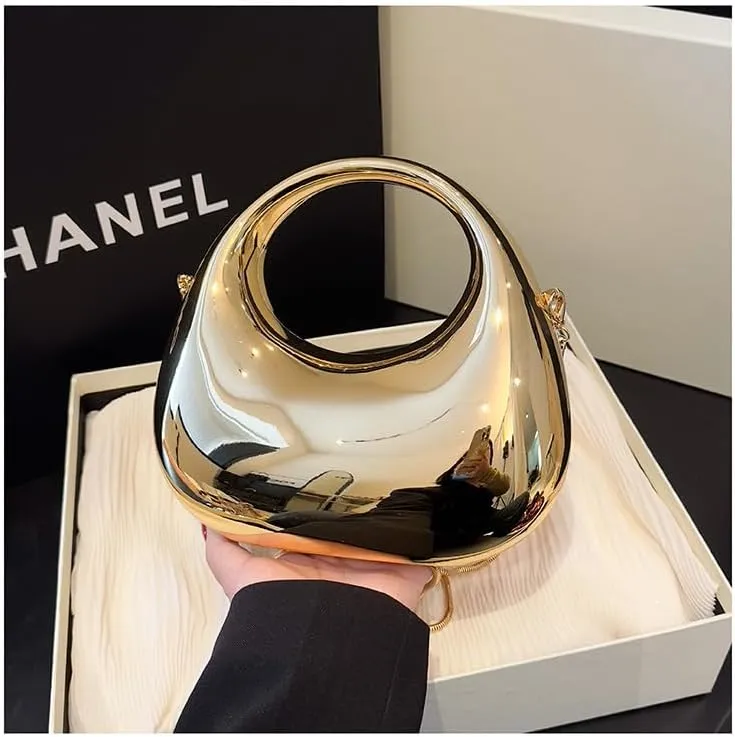 Fashion Handbag Purse for Women, Top Handle Bag Fashion Grunge Crossbody Bag Y2K Trendy Shoulder Handbags Women (golden)