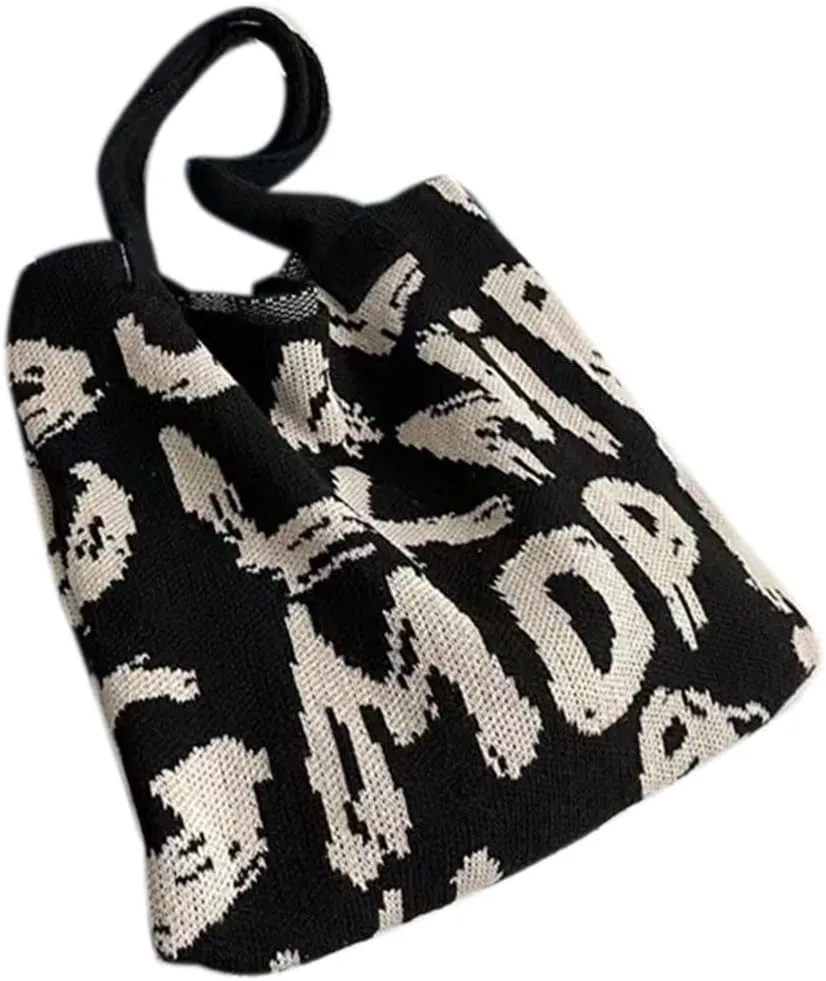 Fashion Knitted Shoulder Bag Elegant Tote Bag Casual Large Capacity Handbag Women Purse Breathable and Comfortable