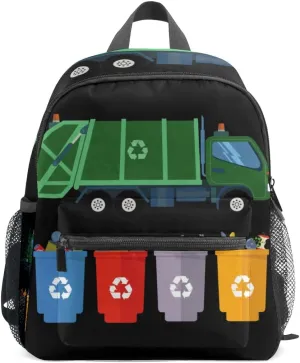 FCZ Kids School Bag Girls Boys Preschool Toddler Backpack for Boy Girl Lightweight Shoulder Book Bag for Kids Perfect Back Pack for Toddler to Kindergarten Garbage Truck Trash