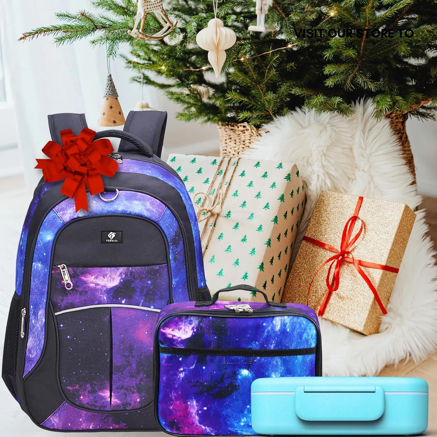 Fenrici Large Kids Backpack for Boys, Girls, 18 Inch Book Bags, 10 Compartments, 360° Laptop Protection