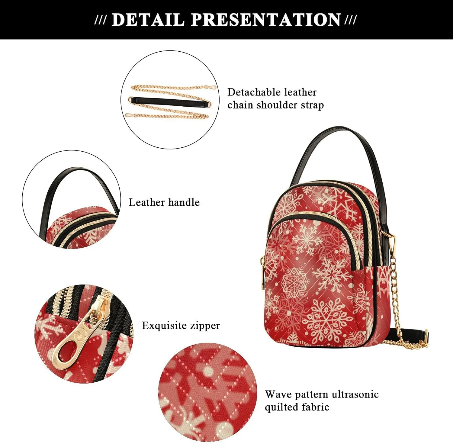 Festive Cell Phone Purse Crossbody Handbag Durable Shoulder Bag