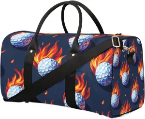 Fire Golf Ball Foldable Lightweight Duffle Bag for Travel - Waterproof Carry On Bags for Airplanes, Travel Duffel Bags for Gym, Weekend