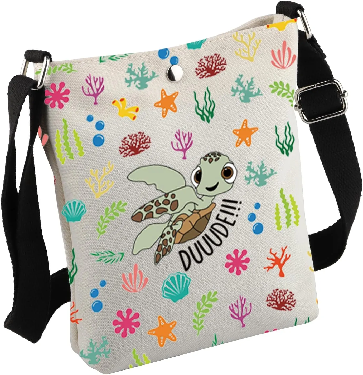 Fish Dory Movie Inspired Gift Dude Squirt The Turtle Quote Crossbody Bag Squirt Turtle Lover Gift