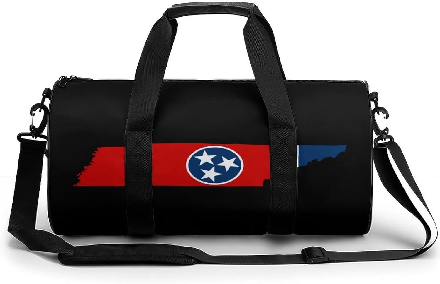 Flag Map of Tennessee Unisex Gym Bag Travel Duffel Bags Overnight Sport Tote with Compartment for Weekender Vacation