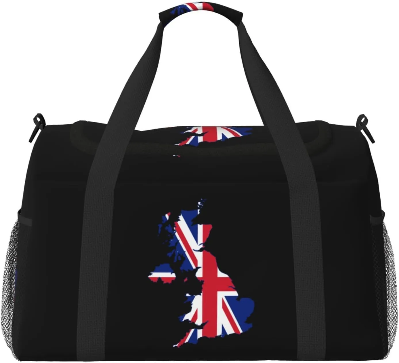 Flag Map Of United Kingdom Travel Duffel Bag Large Foldable Waterproof Overnight Bag For Beach Swim Bags Pool Sports Gym