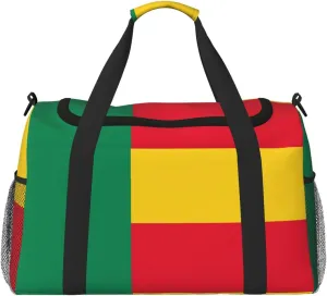 Flag Of Benin Travel Duffel Bag Large Foldable Waterproof Overnight Bag For Beach Swim Bags Pool Sports Gym
