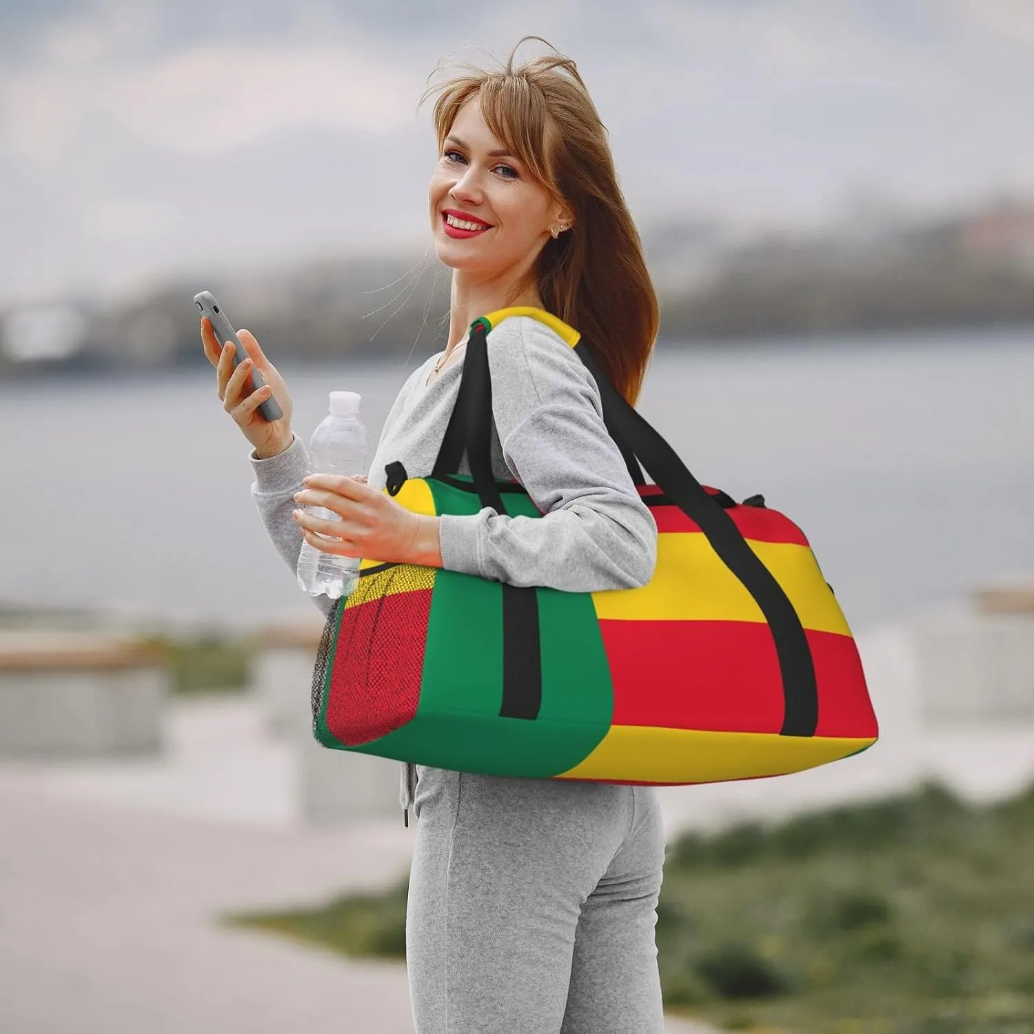 Flag Of Benin Travel Duffel Bag Large Foldable Waterproof Overnight Bag For Beach Swim Bags Pool Sports Gym