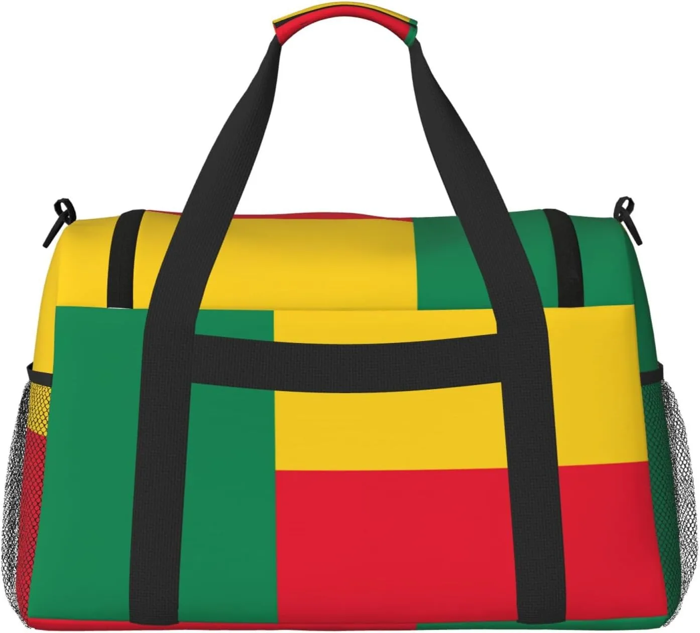 Flag Of Benin Travel Duffel Bag Large Foldable Waterproof Overnight Bag For Beach Swim Bags Pool Sports Gym