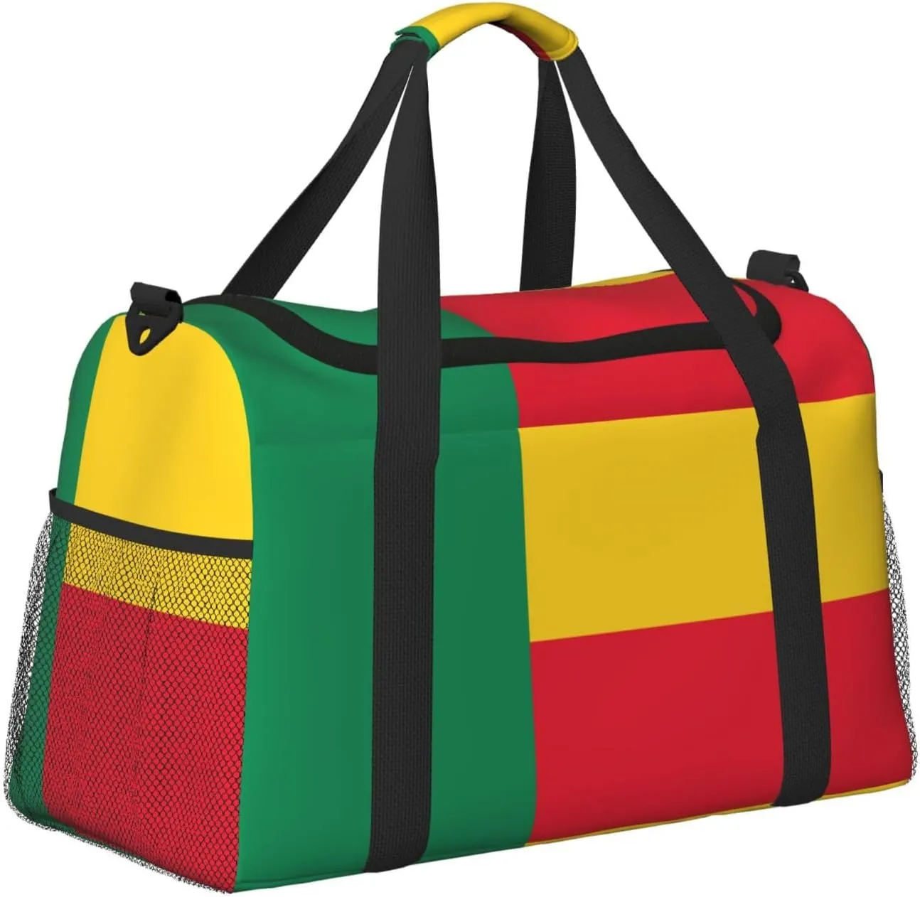 Flag Of Benin Travel Duffel Bag Large Foldable Waterproof Overnight Bag For Beach Swim Bags Pool Sports Gym