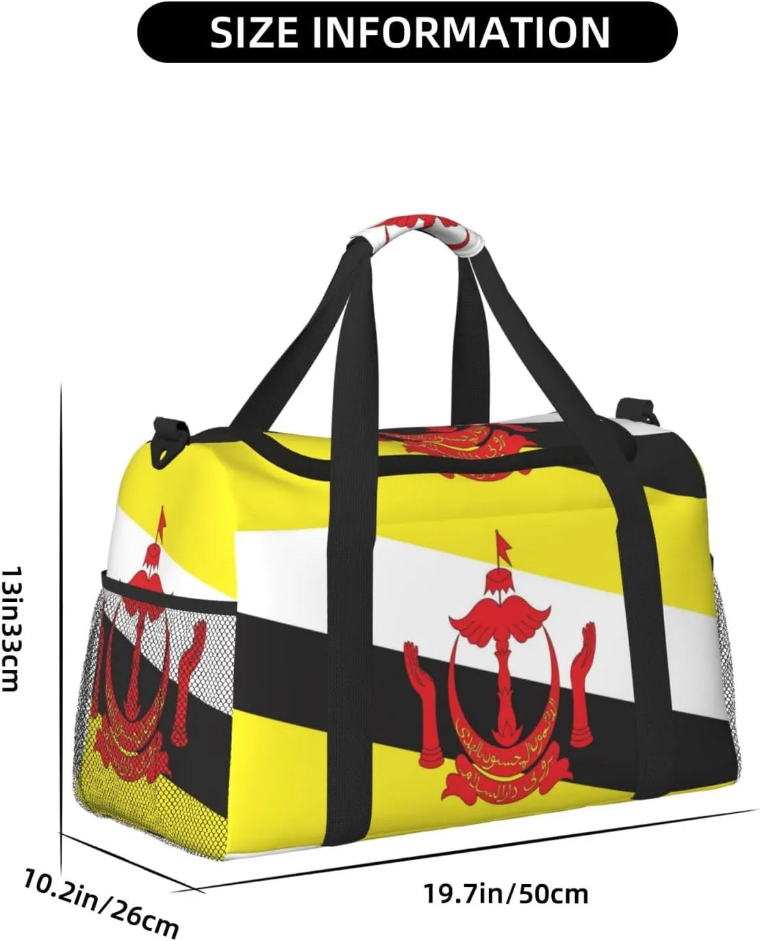 Flag Of Brunei Travel Duffel Bag Large Foldable Waterproof Overnight Bag For Beach Swim Bags Pool Sports Gym