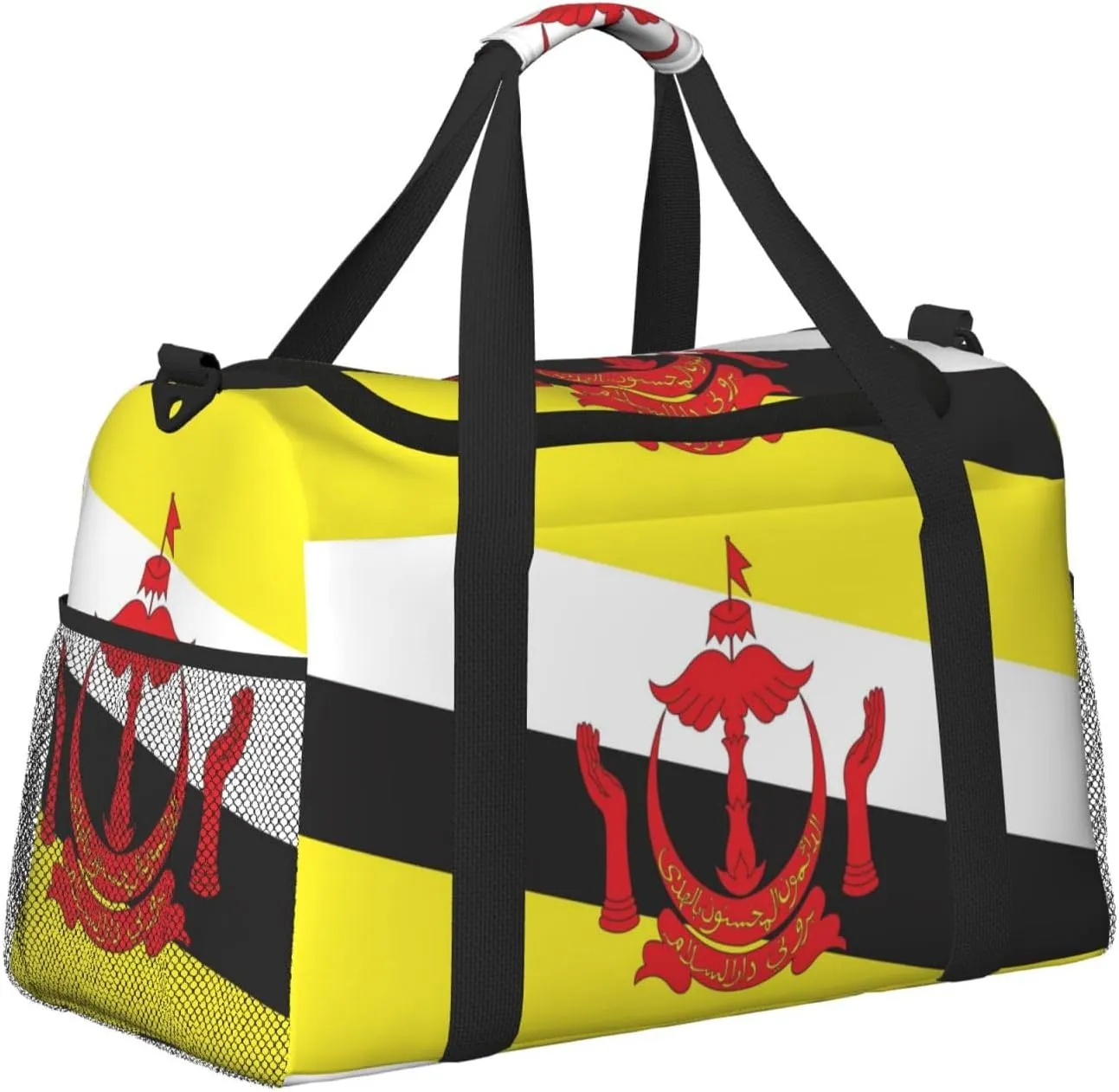 Flag Of Brunei Travel Duffel Bag Large Foldable Waterproof Overnight Bag For Beach Swim Bags Pool Sports Gym