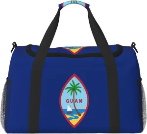Flag Of Guam Travel Duffel Bag Large Foldable Waterproof Overnight Bag For Beach Swim Bags Pool Sports Gym