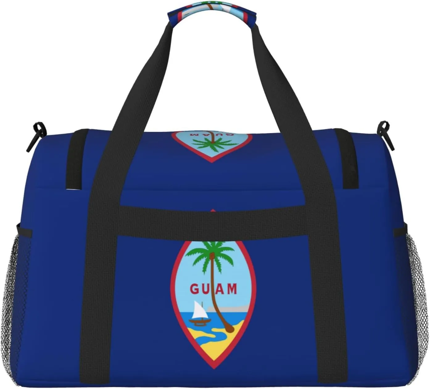 Flag Of Guam Travel Duffel Bag Large Foldable Waterproof Overnight Bag For Beach Swim Bags Pool Sports Gym