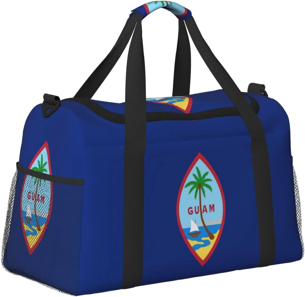 Flag Of Guam Travel Duffel Bag Large Foldable Waterproof Overnight Bag For Beach Swim Bags Pool Sports Gym