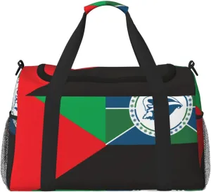 Flag Of Martinique Travel Duffel Bag Large Foldable Waterproof Overnight Bag For Beach Swim Bags Pool Sports Gym