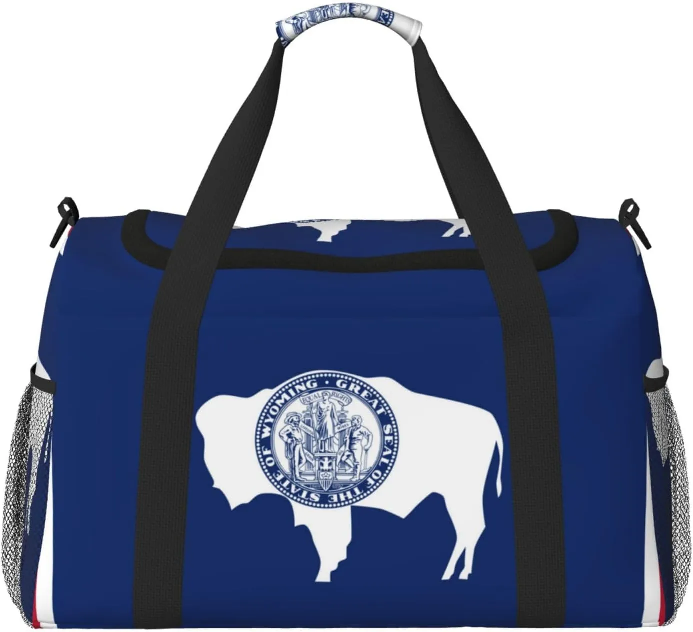 Flag Of Wyoming Travel Duffel Bag Large Foldable Waterproof Overnight Bag For Beach Swim Bags Pool Sports Gym