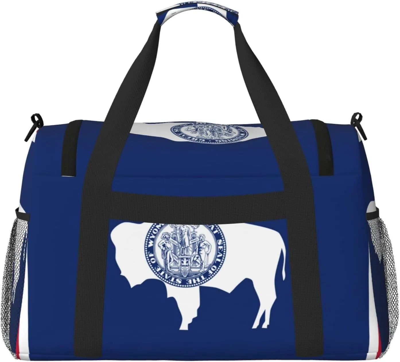 Flag Of Wyoming Travel Duffel Bag Large Foldable Waterproof Overnight Bag For Beach Swim Bags Pool Sports Gym