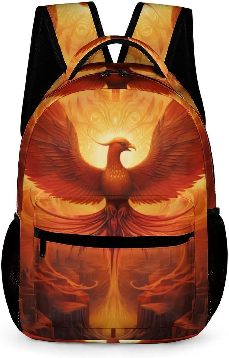 Flaming Phoenix Bird Cute Backpack Printed Shoulder Bag Travel Dackpack for Shopping Camping