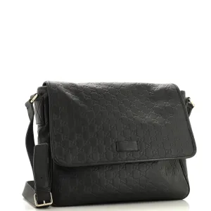 Flap Messenger Bag Guccissima Leather Large
