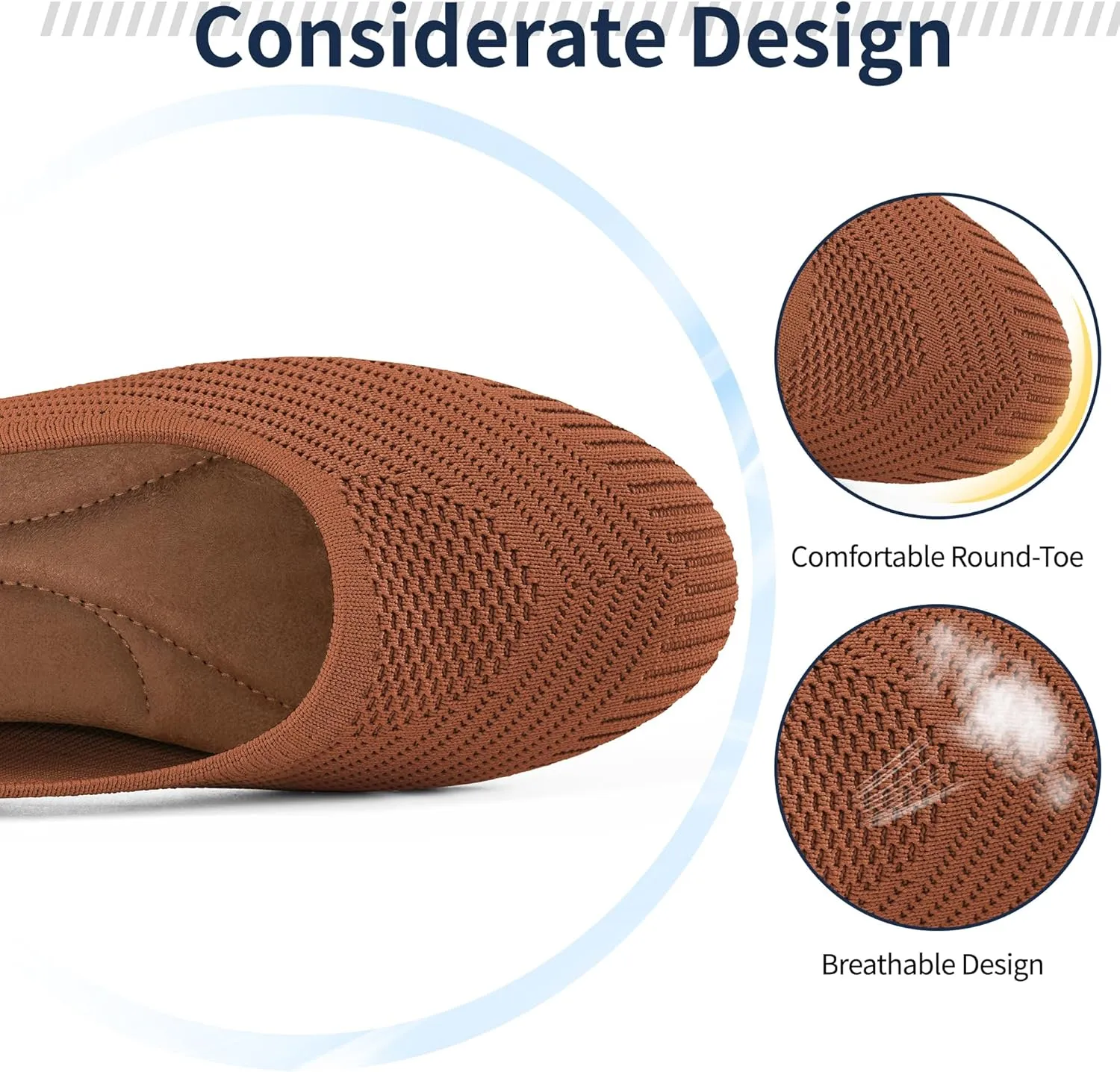 Flats for Women Ballets Shoes: Comfortable Knitted Dressy Work Flats - Ladies Wedding Flat Casual Shoes