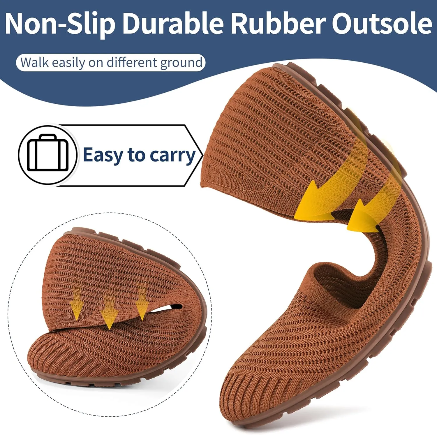 Flats for Women Ballets Shoes: Comfortable Knitted Dressy Work Flats - Ladies Wedding Flat Casual Shoes