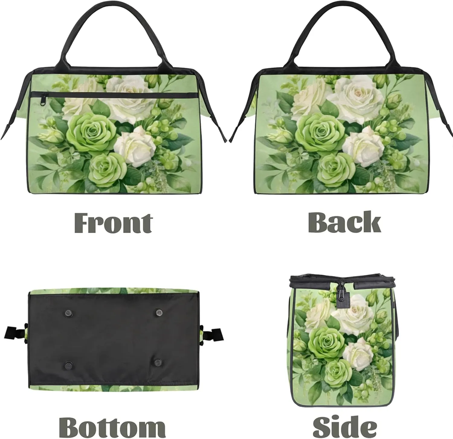Flower Floral Gym Bag for Women Men Travel Sports Duffel Bag with Trolley Sleeve Waterproof Sports Gym Bag Weekender Overnight Bag Carry On Tote Bag for Travel Gym Sport