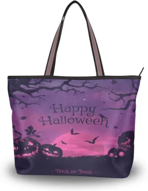 Fog-clouds-pumpkins-print1 Fashion Shoulder Bags Tote Bags Handbags For Women, L