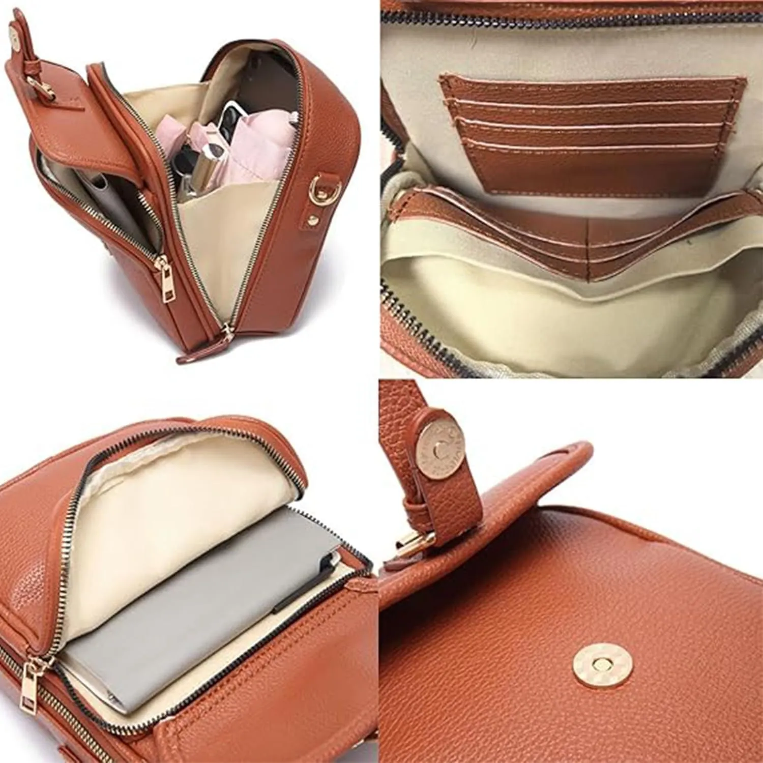 Forcipower 07 Crossbody Bag, Forcipower 07 Purse, Vintage Leather Anti Theft Shoulder Bag with 10 Card Slots