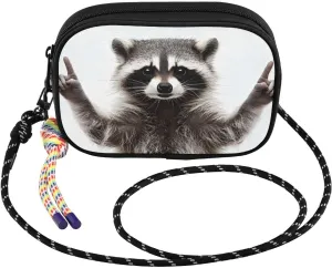Funny Raccoon Head Crossbody Bag for Women Cell Phone Purses Women's Small Shoulder Handbags Wallet Purse with Strap