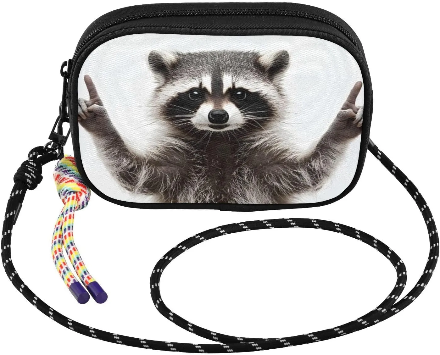 Funny Raccoon Head Crossbody Bag for Women Cell Phone Purses Women's Small Shoulder Handbags Wallet Purse with Strap