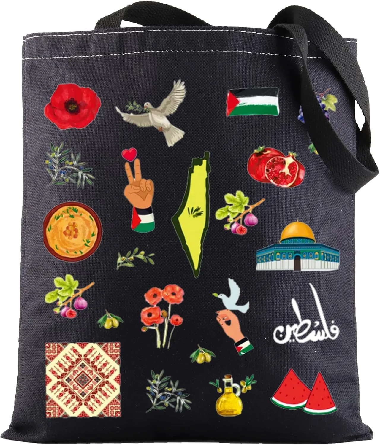 G2TUP Palestine Tote Bag Free Palestine Gift Gaza Jerusalem Shoulder Bag Palestinian Merchandise