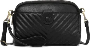 GAEKEAO Crossbody Bags for Women Small Genuine Leather Shoulder Purse Cross Body Bag with Wristlet Top Zipper