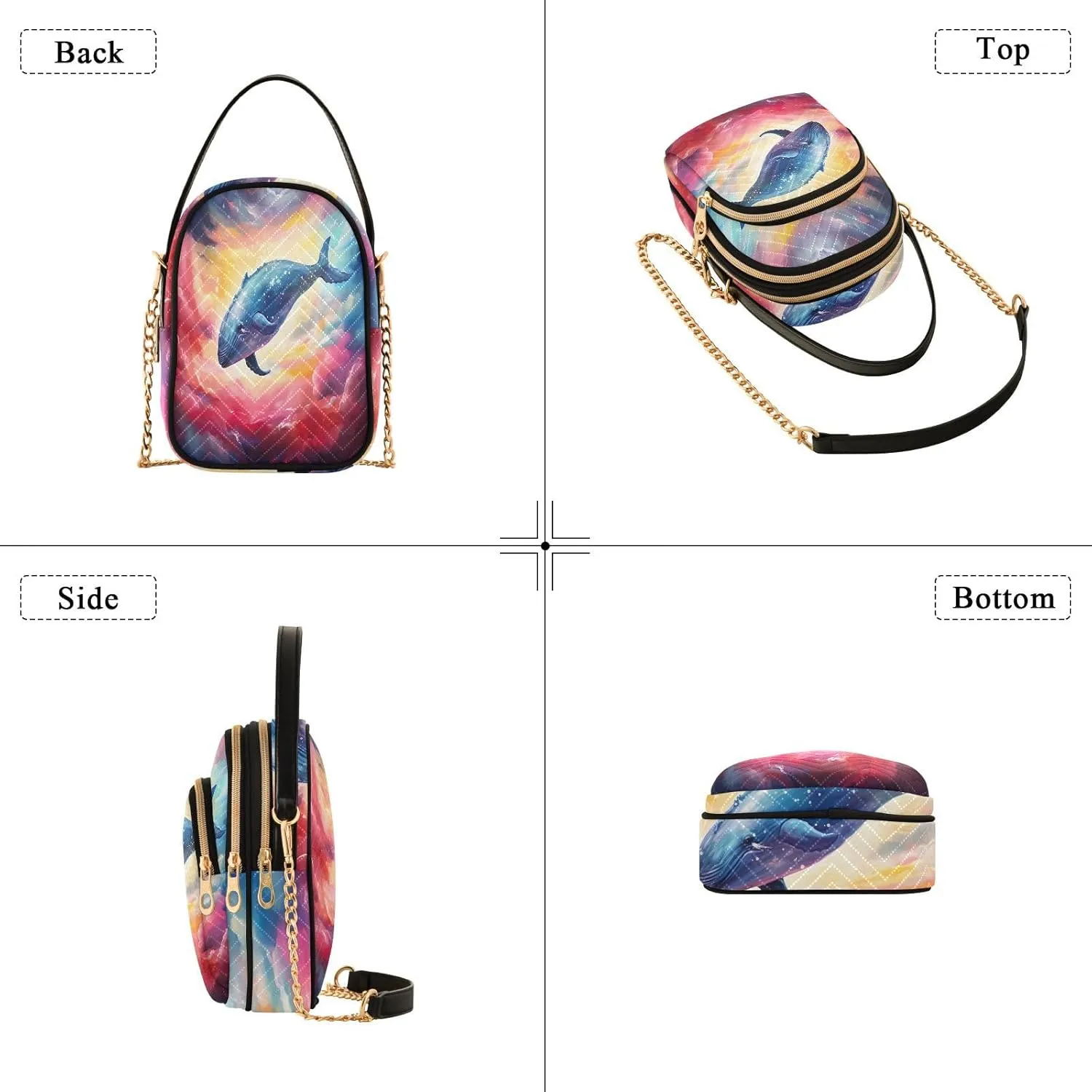 GAIGEO Fantasy World Flower Sea Crossbody Bag with Strap, Lady Crossbody Bag, Crossbody Bag Purse for Women