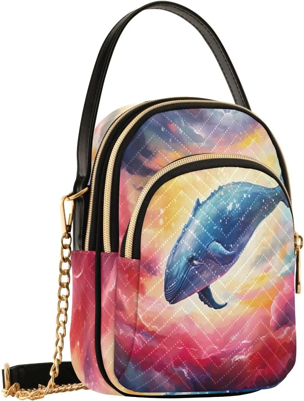 GAIGEO Fantasy World Flower Sea Crossbody Bag with Strap, Lady Crossbody Bag, Crossbody Bag Purse for Women