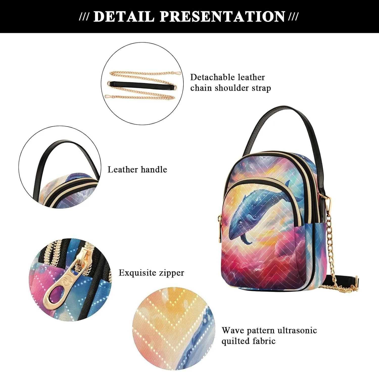 GAIGEO Fantasy World Flower Sea Crossbody Bag with Strap, Lady Crossbody Bag, Crossbody Bag Purse for Women